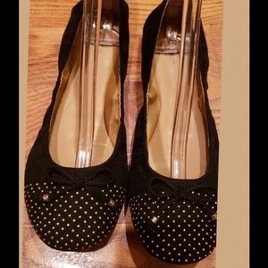 NWOT G.H. Bass & CO. Black Studded Ballet Flat Sz 10